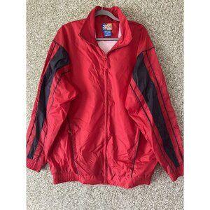 XNT Windbreaker Mens Extra Large Red Black Zip Up Piping Detail Causal Outdoor